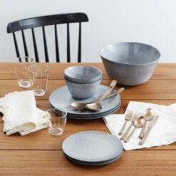 Grace Gray 3pc Dinnerware Set -Furniture Store 2017 sum dinnerware grace group linen v2