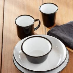 Falcon Black 12pc Dinnerware Bundle -Furniture Store 2017 sum falcon dinnerware closeup v1 2 1 1
