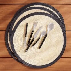 Black Band Round Placemat -Furniture Store 2017 sum falcon dinnerware flatware edit 1