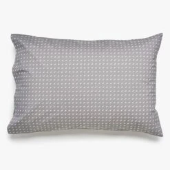 Stitch Pewter + White Pillowcase Set