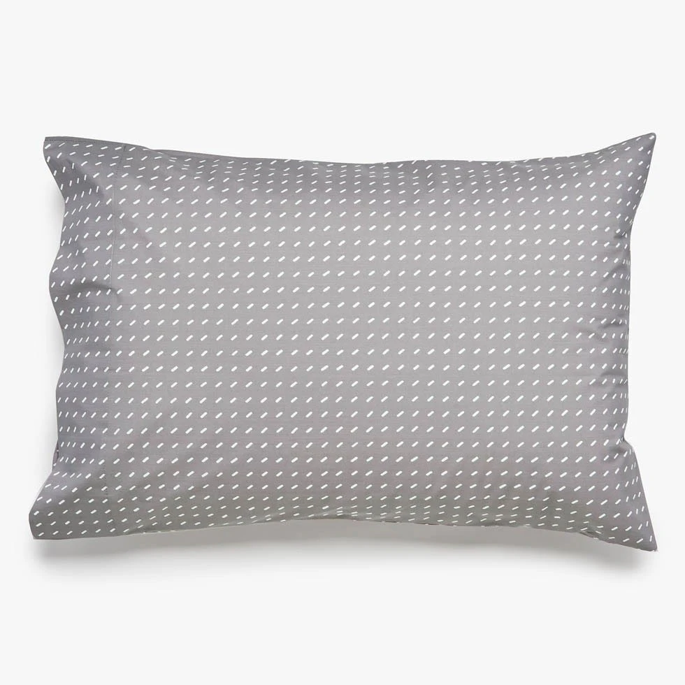 Stitch Pewter + White Pillowcase Set 3 Stitch Pewter + White Pillowcase Set
