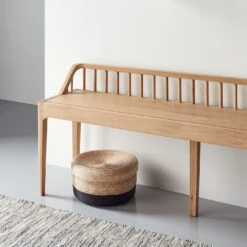 Spindle Oak Bench -Furniture Store 2 page 48 49 logs black coat hangers spindle oak bench melange white rug 4