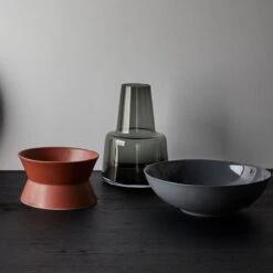 Flora Smoke Large Vase -Furniture Store 2 phases platter zig zag brick bowl flora smoke large vase