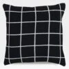 Grid Black Knit Throw Pillow Cover 18" X 18" -Furniture Store Grid Black Knit Throw Pillow 18x18 1