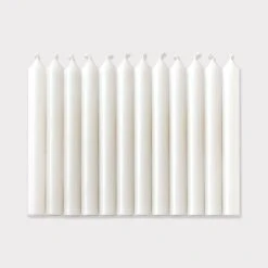 White Taper Candles Set Of 12
