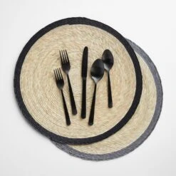 Black Band Round Placemat -Furniture Store a553124p 101412 gallery option 1