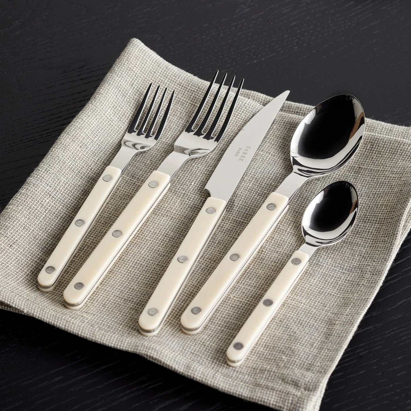 Bistro Ivory 5pc Flatware Set 7 Bistro Ivory 5pc Flatware Set - Image 5