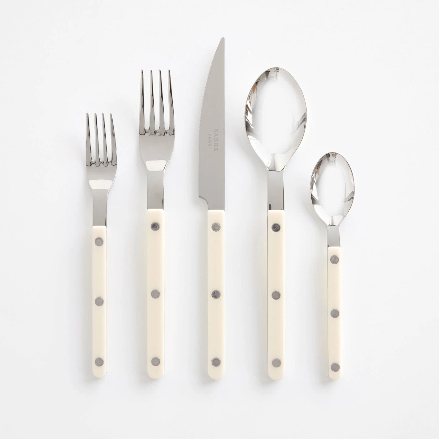 Bistro Ivory 5pc Flatware Set 3 Bistro Ivory 5pc Flatware Set