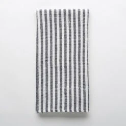 Oxford Stripe Navy Linen Teatowel