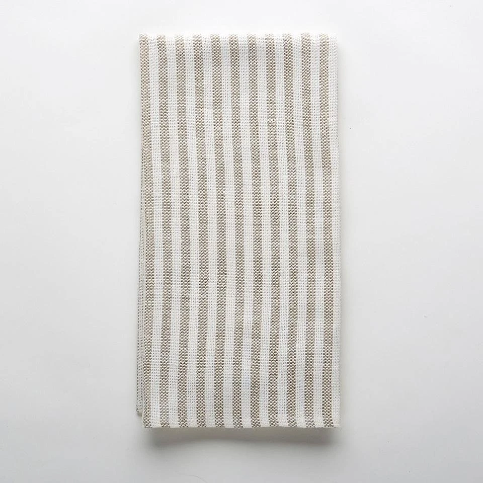 Oxford Stripe Natural Linen Teatowel 3 Oxford Stripe Natural Linen Teatowel