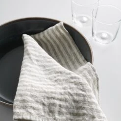 Oxford Stripe Natural Linen Teatowel 15 Oxford Stripe Natural Linen Teatowel -Furniture Store a603094t fog linen in use gallery option 1 1