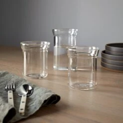 Angle Bold Clear Highball Glasses Set Of 2 15 Angle Bold Clear Highball Glasses Set Of 2 -Furniture Store angle bold glassware linen sage napkin 2