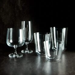 LSA International Arc Tumblers 13oz Set Of 4 -Furniture Store arc glassware collection slate 1