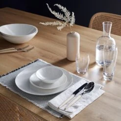 Mourne Check Cloud Placemats Set Of 4 -Furniture Store atelier tete white setting 1 4