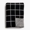 Grid Black Knit Throw Blanket -Furniture Store b191084b new main 1