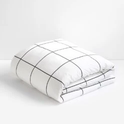 Grid Black Duvet Cover -Furniture Store b191084td fd qd kd main