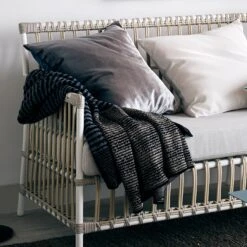 Strata Black Knit Throw Blanket -Furniture Store b329034b gallery fall17