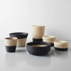 Black Band Tall Floor Basket -Furniture Store black band collection new gallery option 1