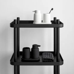 Sono White Soap Dispenser -Furniture Store black block shelf sono black white bath accessories 1