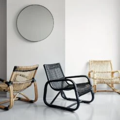 Curve Natural Lounge Chair -Furniture Store black round wall mirror curve lounge chairs 1