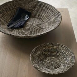 Galvin Black Salad Servers -Furniture Store catalog raffia trays alternate shot 1