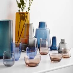 Flora Dark Blue Small Vase -Furniture Store coloredglasswarecollectiongalleryimage 3