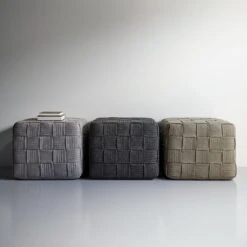 Cube Dark Gray Ottoman 16 Cube Dark Gray Ottoman -Furniture Store cube ottomans dark gray light gray taupe 2