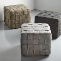 Cube Dark Gray Ottoman 18 Cube Dark Gray Ottoman -Furniture Store cube ottomans dark gray light gray taupe alternate 2