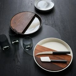 Dot Black Round Leather Placemat 21 Dot Black Round Leather Placemat -Furniture Store eclipse charcoal white round platter 3