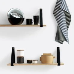 Stoneware White Containers -Furniture Store felt bracket shelves 1