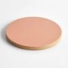 Dot Apricot Round Leather Coasters Set Of 4 -Furniture Store finalapricotcoastercc 1