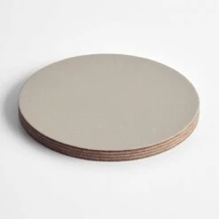 Dot Cement Round Leather Coasters Set Of 4