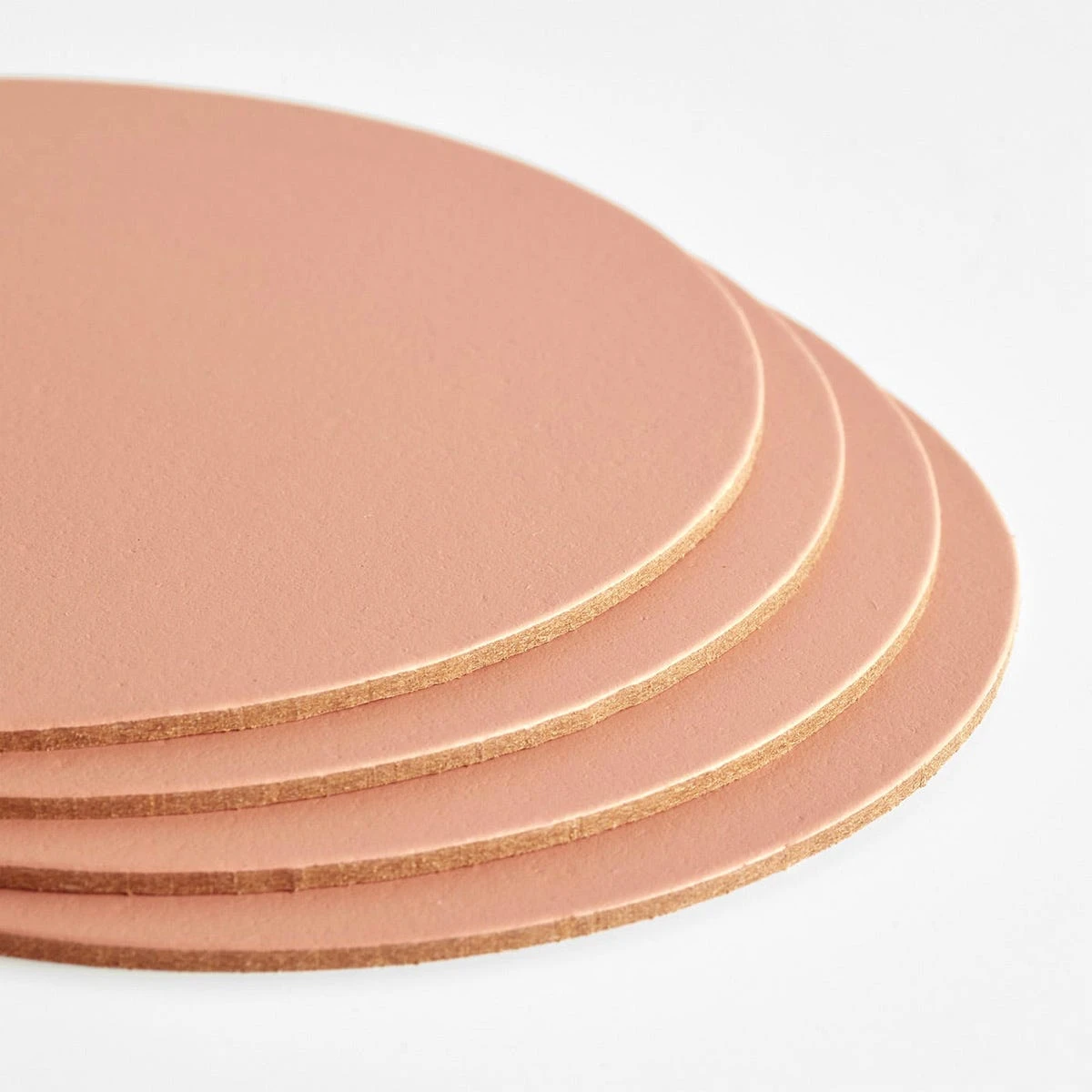 Dot Apricot Round Leather Coasters Set Of 4 4 Dot Apricot Round Leather Coasters Set Of 4 - Image 2