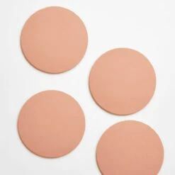 Dot Apricot Round Leather Coasters Set Of 4 8 Dot Apricot Round Leather Coasters Set Of 4 -Furniture Store finaldotapricotcolorcorrectionp3