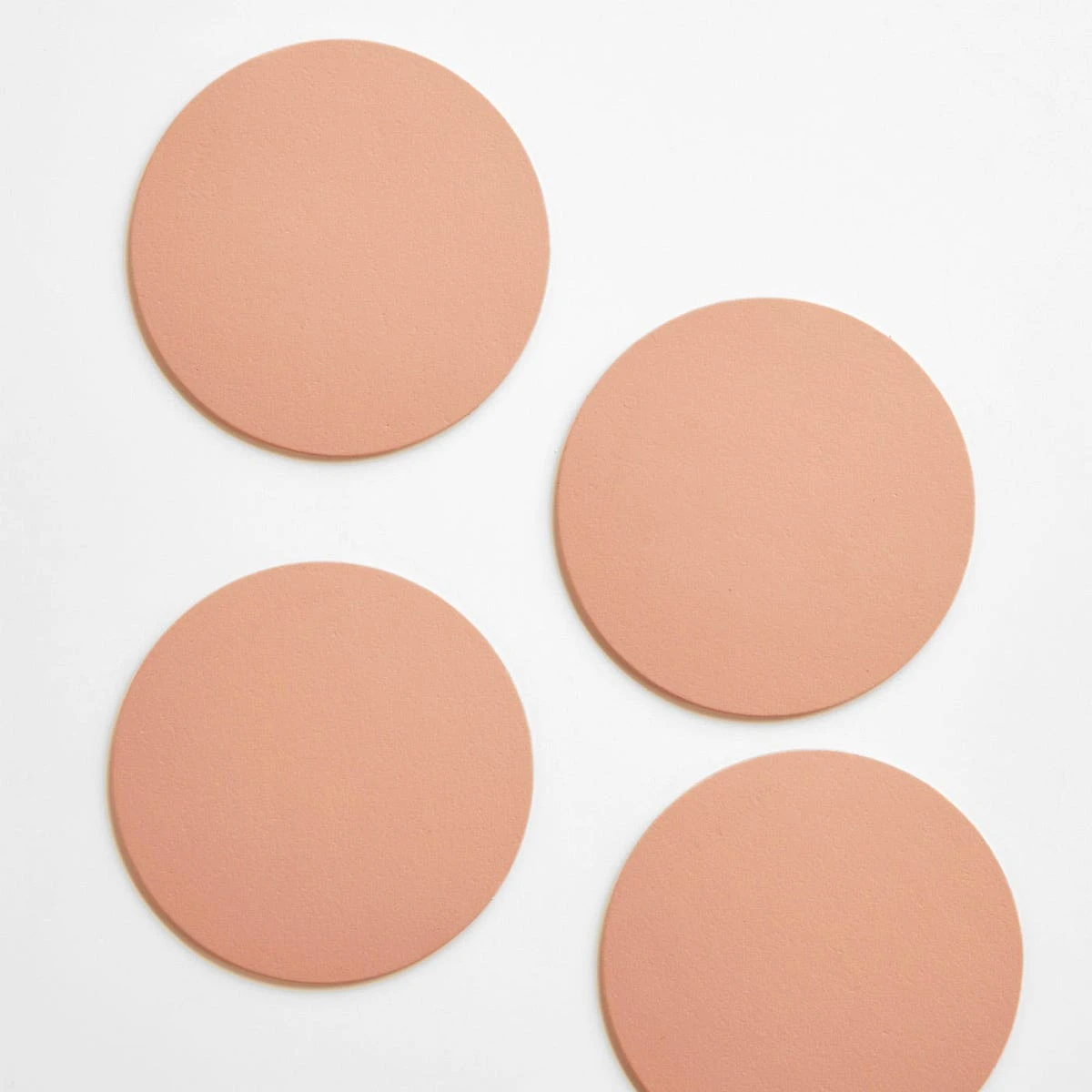 Dot Apricot Round Leather Coasters Set Of 4 5 Dot Apricot Round Leather Coasters Set Of 4 - Image 3