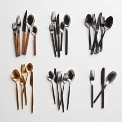 Rondo Chrome 5pc Flatware Set 36 Rondo Chrome 5pc Flatware Set -Furniture Store flatware grid alternate 1 1