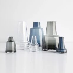 Flora Dark Blue Small Vase -Furniture Store flora vases clear smoke dark blue gallery option 3