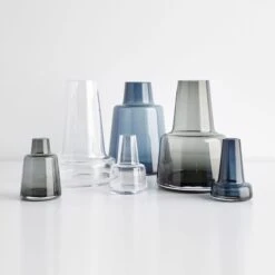 Flora Clear Small Vase -Furniture Store flora vases clear smoke dark blue gallery option 5