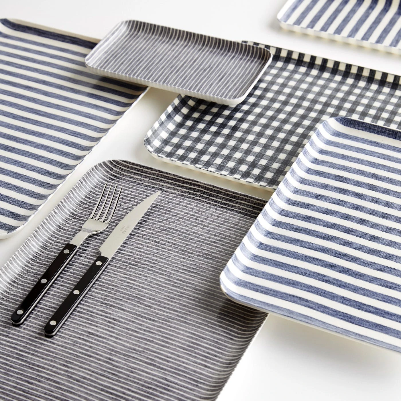 Bengal Blue Stripe Small Linen Coated Tray 9 Bengal Blue Stripe Small Linen Coated Tray - Image 7