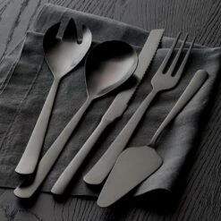 Galvin Black Pastry Server 11 Galvin Black Pastry Server -Furniture Store galvin black serve set linen black napkin 2
