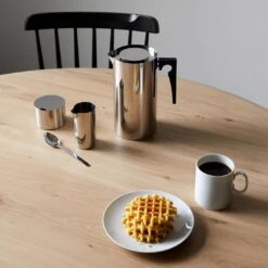 Cylinda-Line Press Coffee Maker -Furniture Store h19 cylinda line press coffee maker creamer sugar bowl medaillon bread and butter plate mug euclid natural round dining table alternate 1