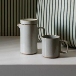 Hasami Gloss Gray Tall Teapot -Furniture Store h19 gift guide hasami gloss gray tall teapot and mug