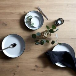 Rim Black Plate 6.25" 16 Rim Black Plate 6.25" -Furniture Store h19 page 2 3 rim dinnerware nocto taper candleholder luna vase linen napkin stems votive holder kolmar oak dining table 5