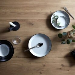 Rim Black Bowl 8.75" 20 Rim Black Bowl 8.75" -Furniture Store h19 page 2 3 rim dinnerware nocto taper candleholder luna vase linen napkin stems votive holder kolmar oak dining table v2 1