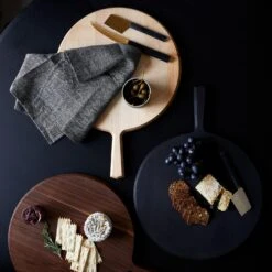 Parker Stainless Steel Cheese Knife Set Of 2 -Furniture Store h19 page 26 round wood boards in walnut maple and black ox parker cheese knife set herringbone linen dishtowel 3