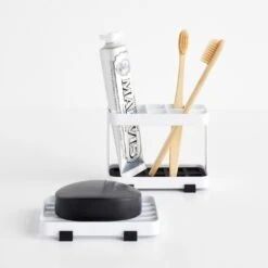 Tower White Toothbrush Holder 10 Tower White Toothbrush Holder -Furniture Store h203030sd h203030tb 2 1