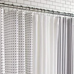 Stitch White + Black Shower Curtain -Furniture Store h22150sc h564030sc h18054sc 2