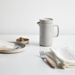 Hasami Gloss Gray Plate 3.5" -Furniture Store hasami gloss gray linen ivory napkin 5