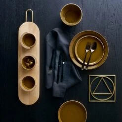 Departo Tobacco Low Bowl 9.5" -Furniture Store heath long pill wood board departo tobacco dinnerware 1 3