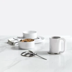 Heller White 4pc Dinnerware Set -Furniture Store heller white dinnerware 1